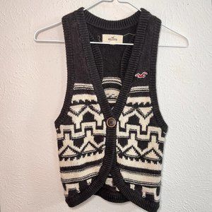 Hollister rabbit hair cotton brown mini vest